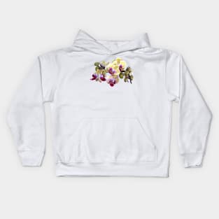 Pale Yellow and Magenta Phalaenopsis Orchids Kids Hoodie